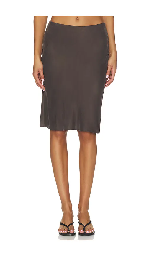 Romy Washed Silk Midi Skirt by Eaves