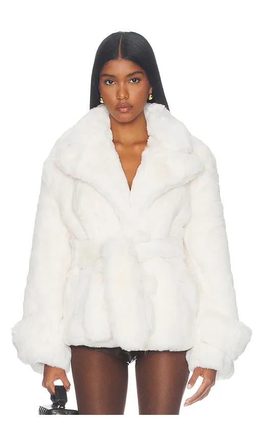 Belted Faux Fur Jacket by Marrknull