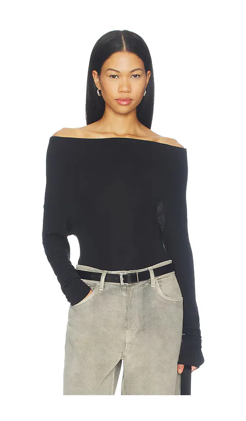 Off Shoulder Long Sleeve Tee
