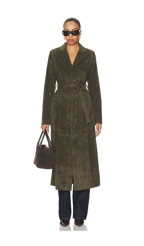 The Faux Suede Long Coat