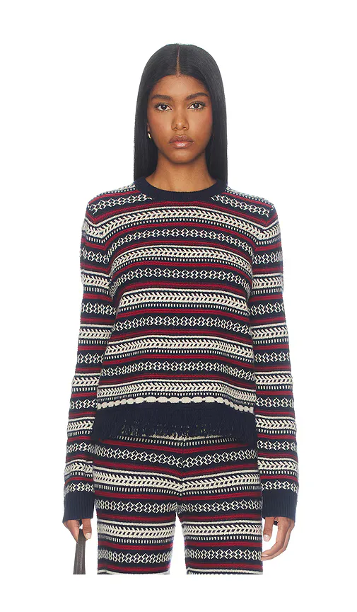 Western Stripe Crew Sweater by Guest in Residence