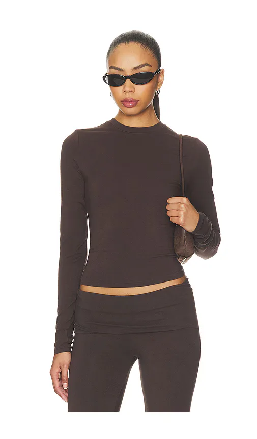 Cotton Jersey Long Sleeve T-Shirt by Skims