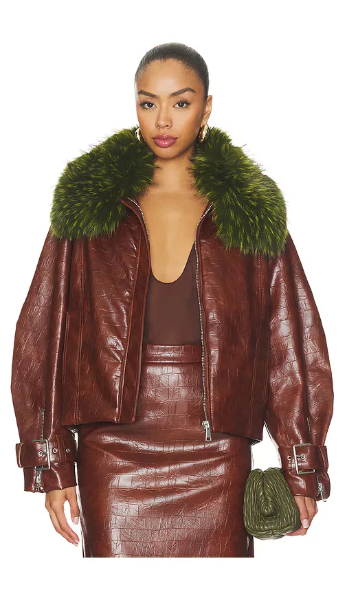 Kabuki Faux Leather Bomber by Essentiel Antwerp