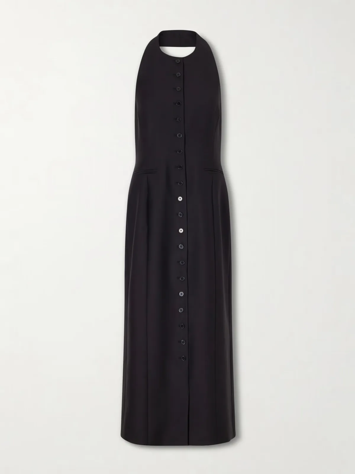 - Sarah Halter-neck Wool And Silk-blend Midi Dress -