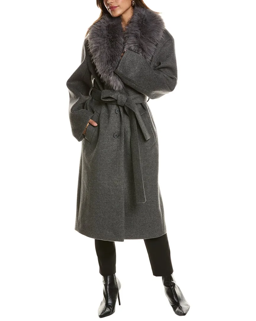 Faux Fur Collar Coat