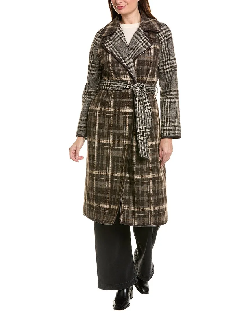 Fiona Mixed Plaid Wool Coat