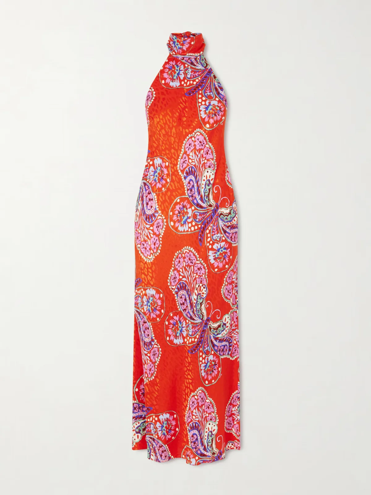 - Maura Printed Satin Midi Dress -