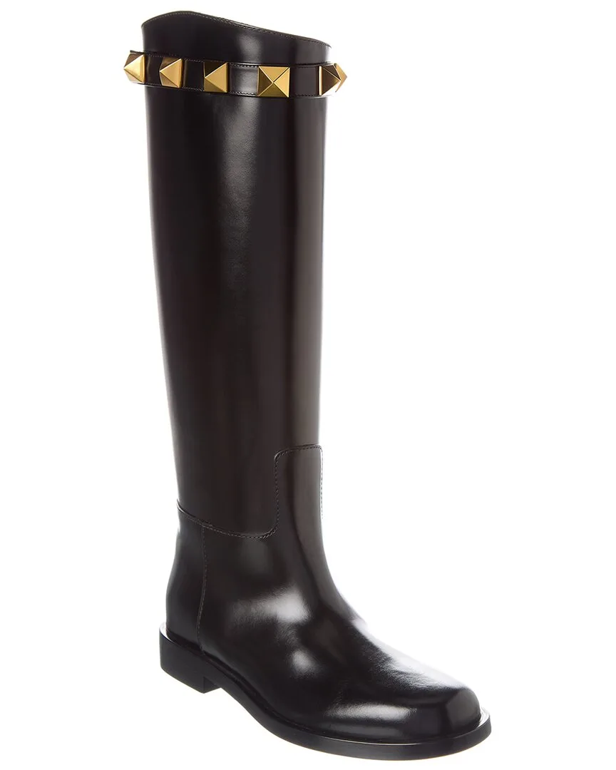 Roman Stud 15 Leather Knee-High Boot