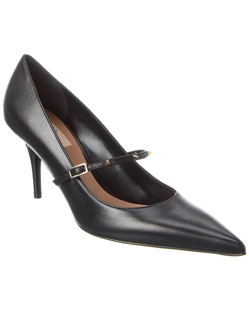 Rockstud 80 Leather Pump