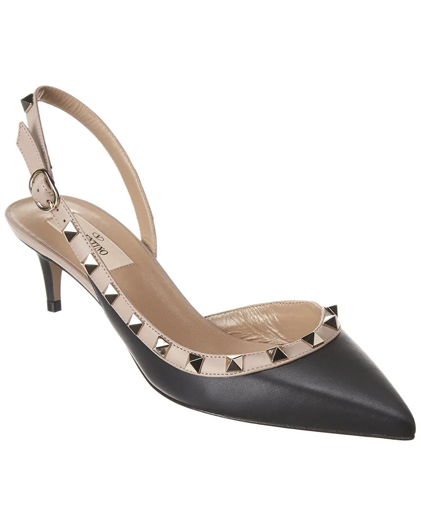 Rockstud 50 Leather Slingback Pump