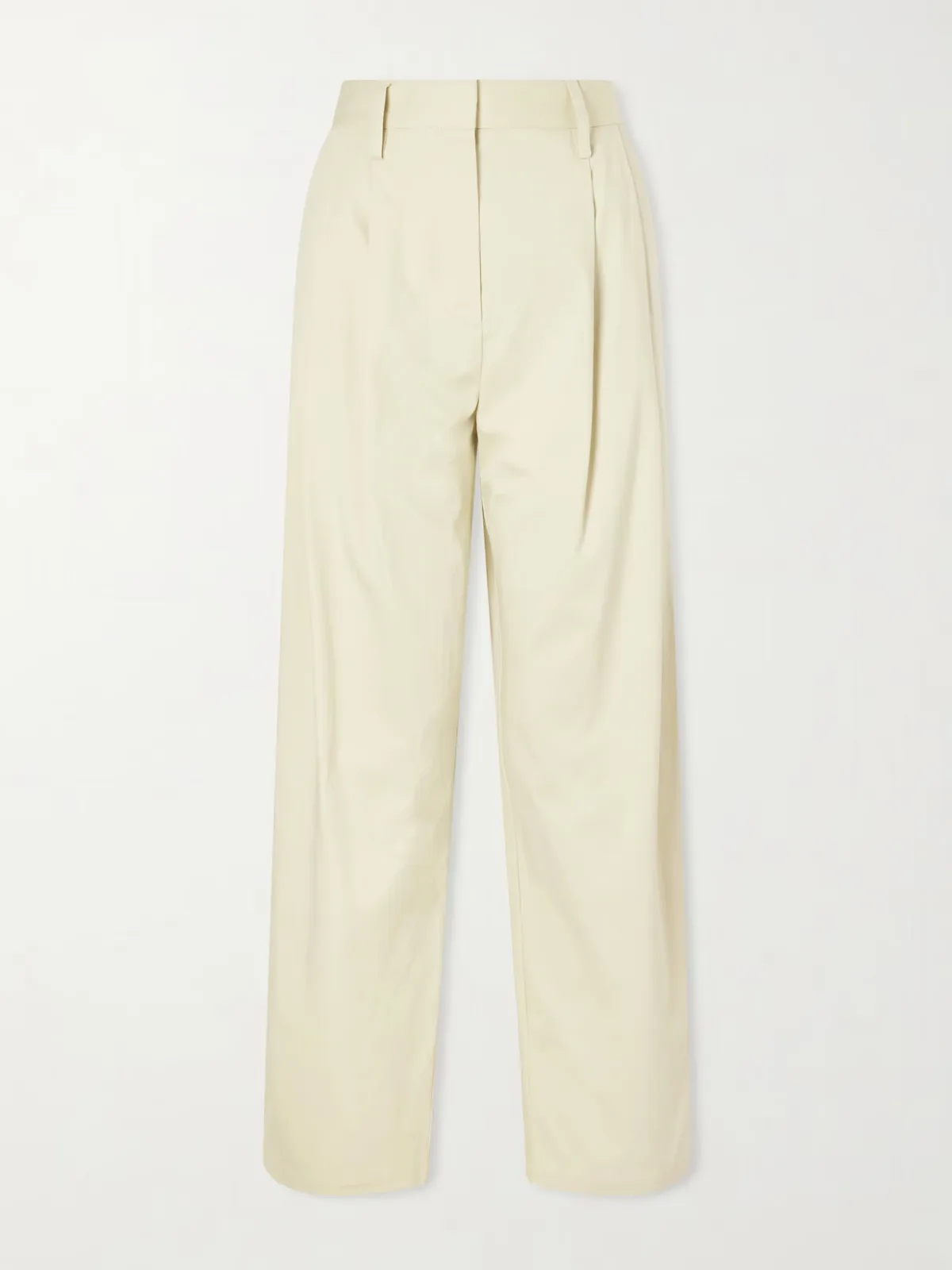 - Taya Pleated Cotton-blend Straight-leg Pants -