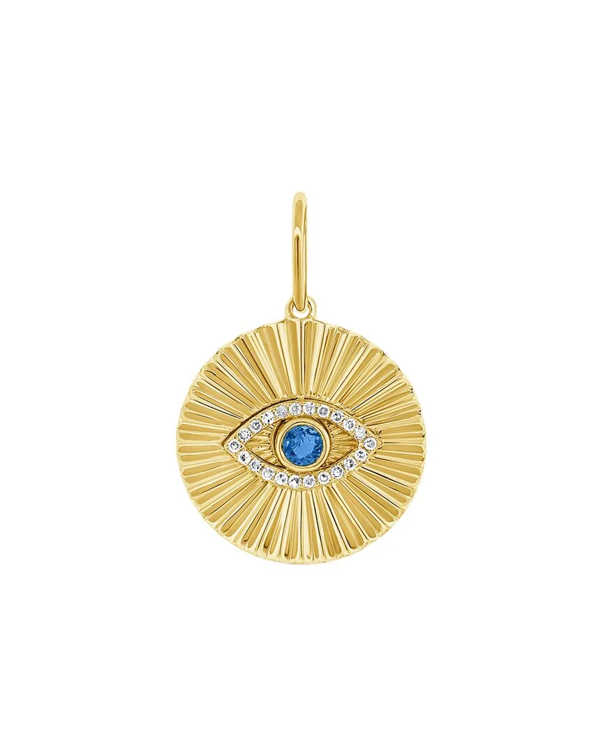 14K 0.12 ct. tw. Diamond & Sapphire Charm Pendant by Sabrina Designs