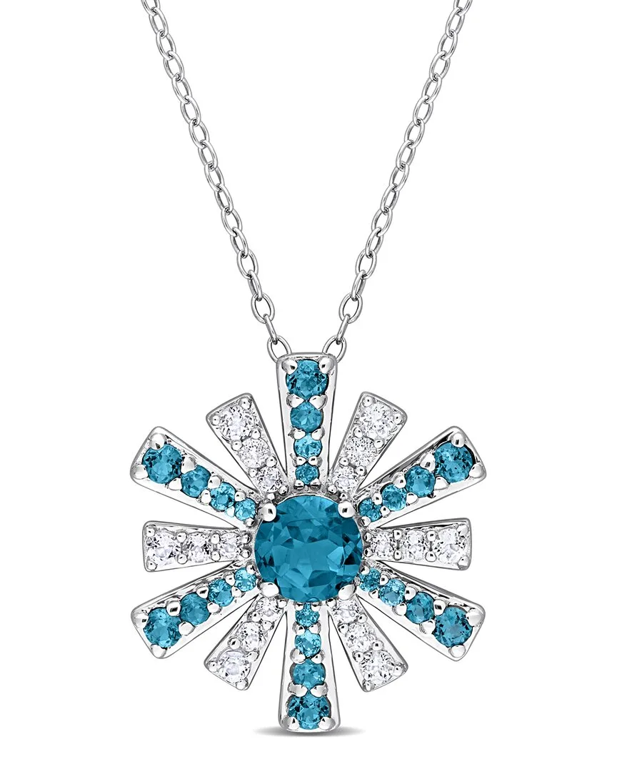 Silver 2.39 ct. tw. Gemstone Pendant Necklace by Rina Limor