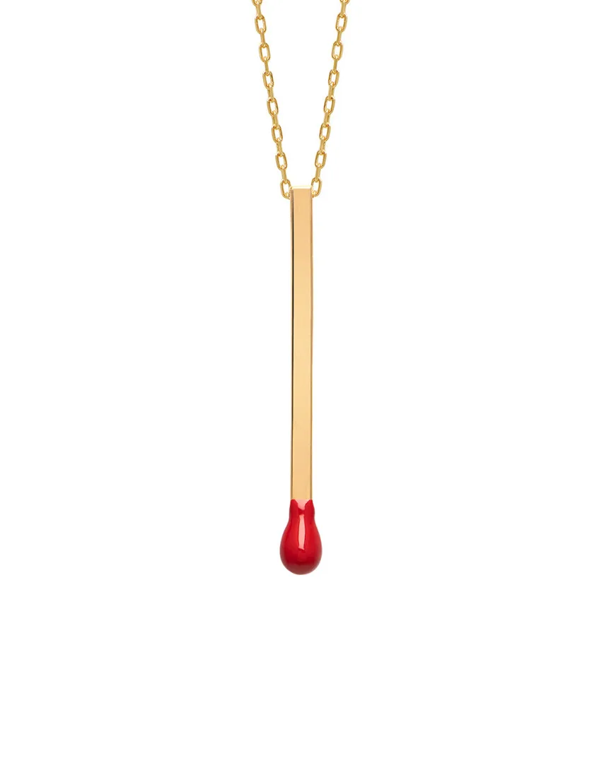 14K Over Silver Enamel Matchstick Necklace by Gabi Rielle