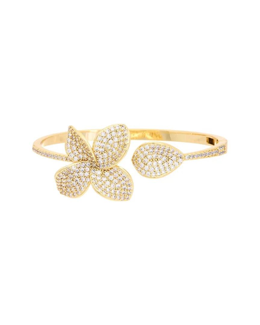 18K Plated Cz Flower Bangle Bracelet by Juvell