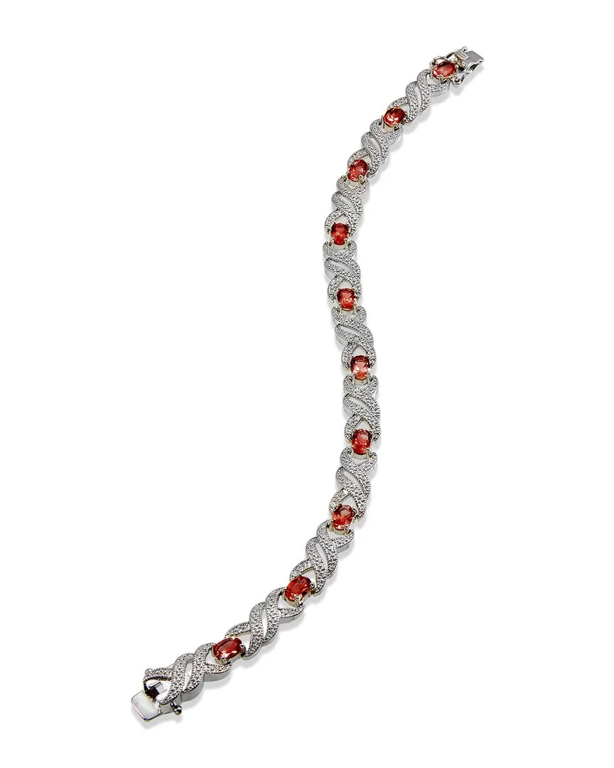 4.02 ct. tw. Diamond & Garnet Link Bracelet by Savvy Cie