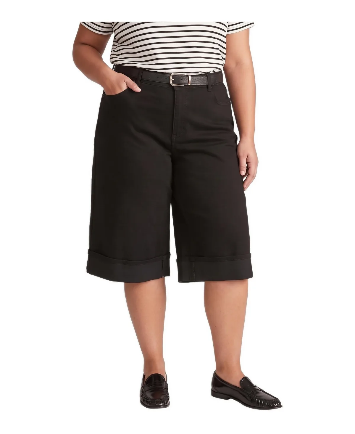 Briony High-Waisted Below-the-Knee Denim Shorts, 14 Inseam by Universal Standard