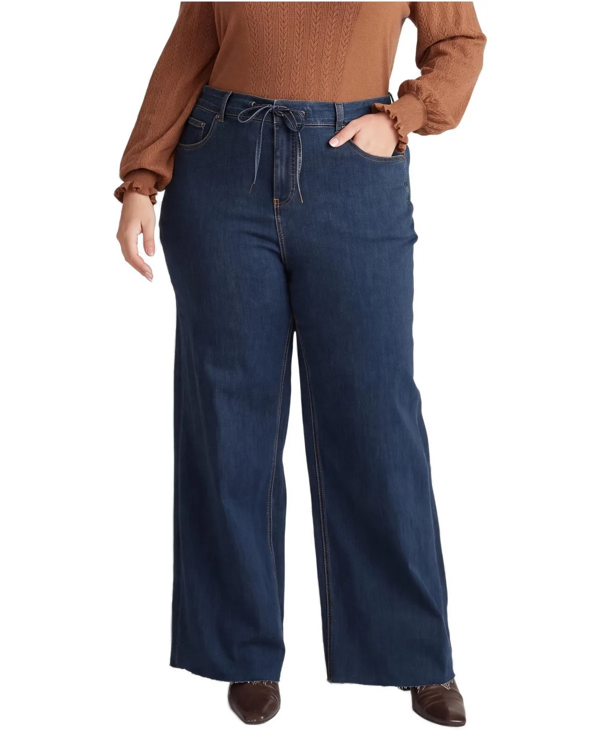 Roxy ComfortDenim High-Rise Drawstring Bootcut Jeans by Universal Standard