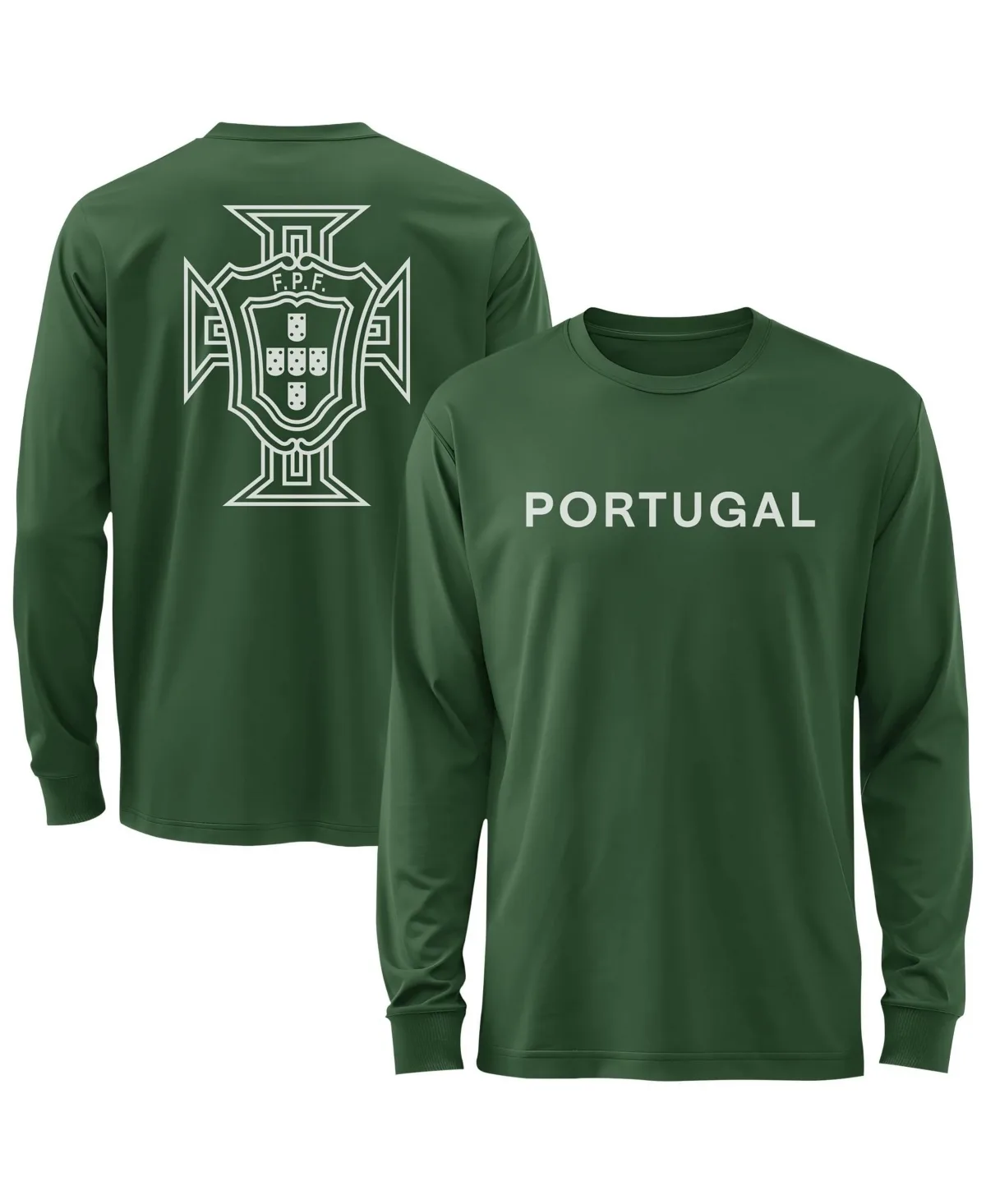 Portugal National Team Mono Badge Wordmark Long-Sleeve T-Shirt by 1863fc