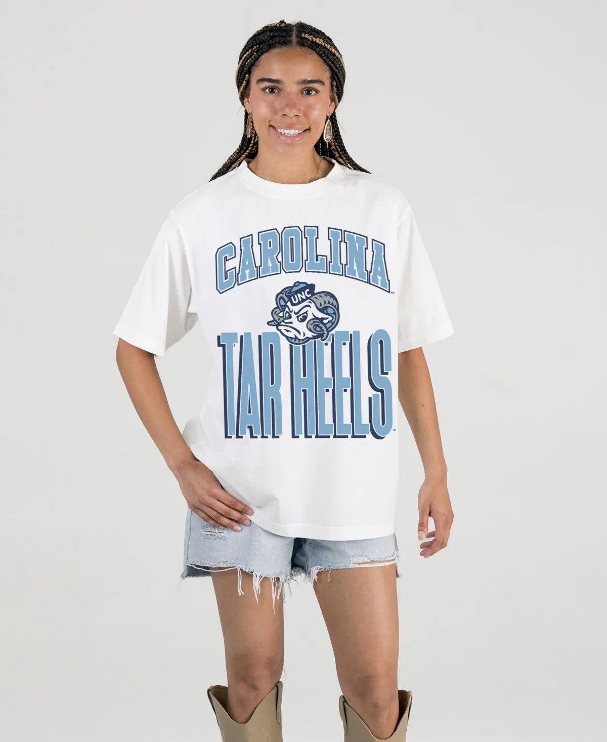 North Carolina Tar Heels Oversized Fierce Focus T-Shirt by Gameday Couture