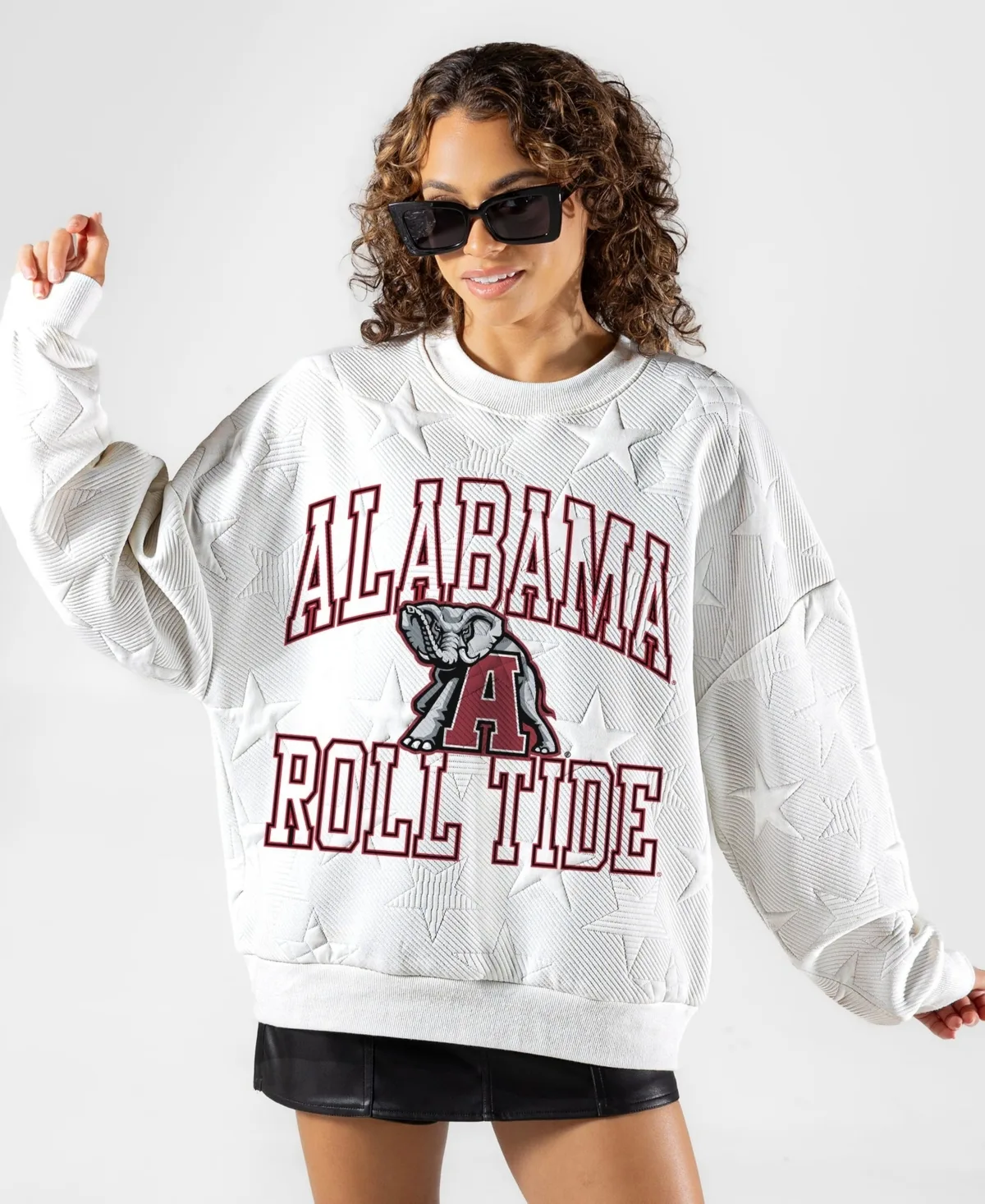Alabama Crimson Tide Big Play Energy Tonal Star Embossed Sweatshirt