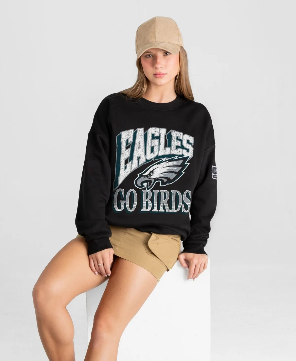 Philadelphia Eagles Victory Prime Black Label Premium Drop Shoulder Sweatshirt