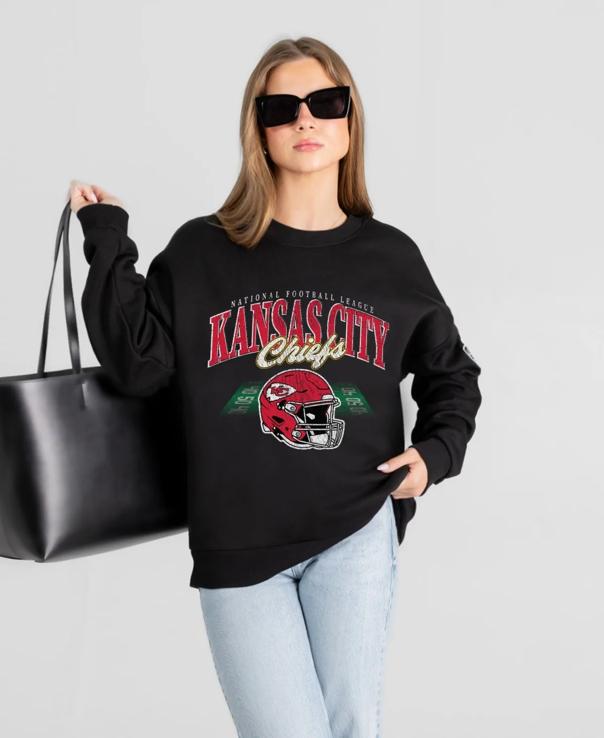 Kansas City Chiefs Field Focus Black Label Premium Drop Shoulder Sweatshirt