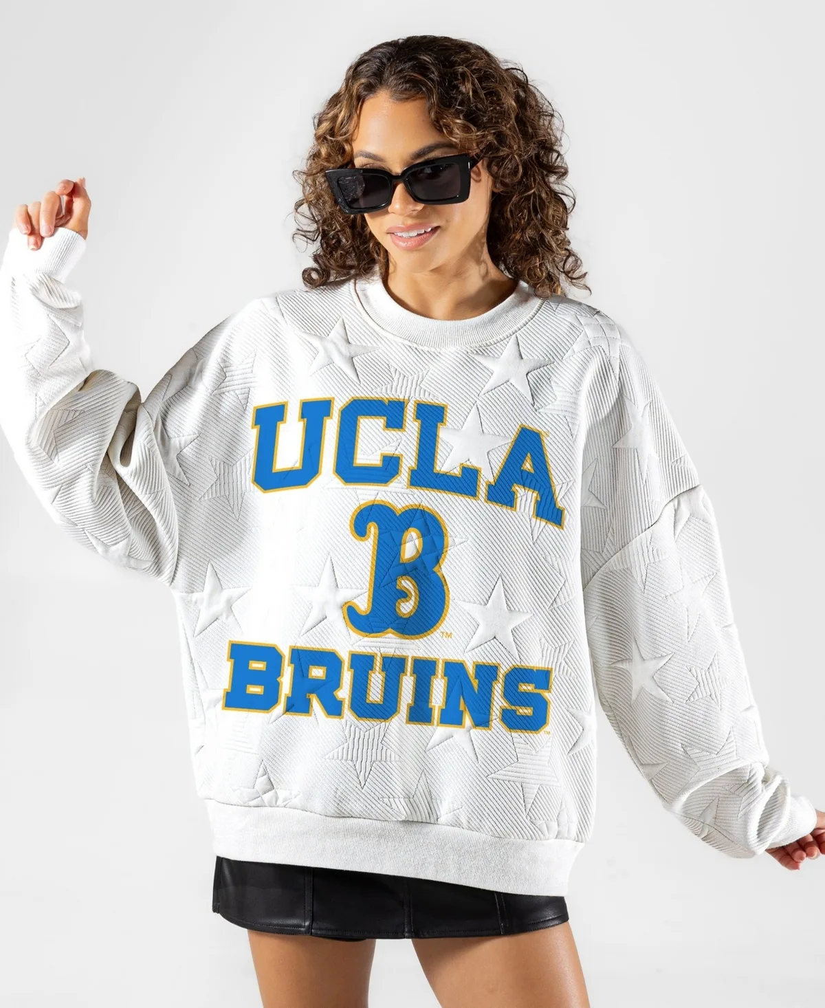 Ucla Bruins Big Play Energy Tonal Star Embossed Sweatshirt by Gameday Couture