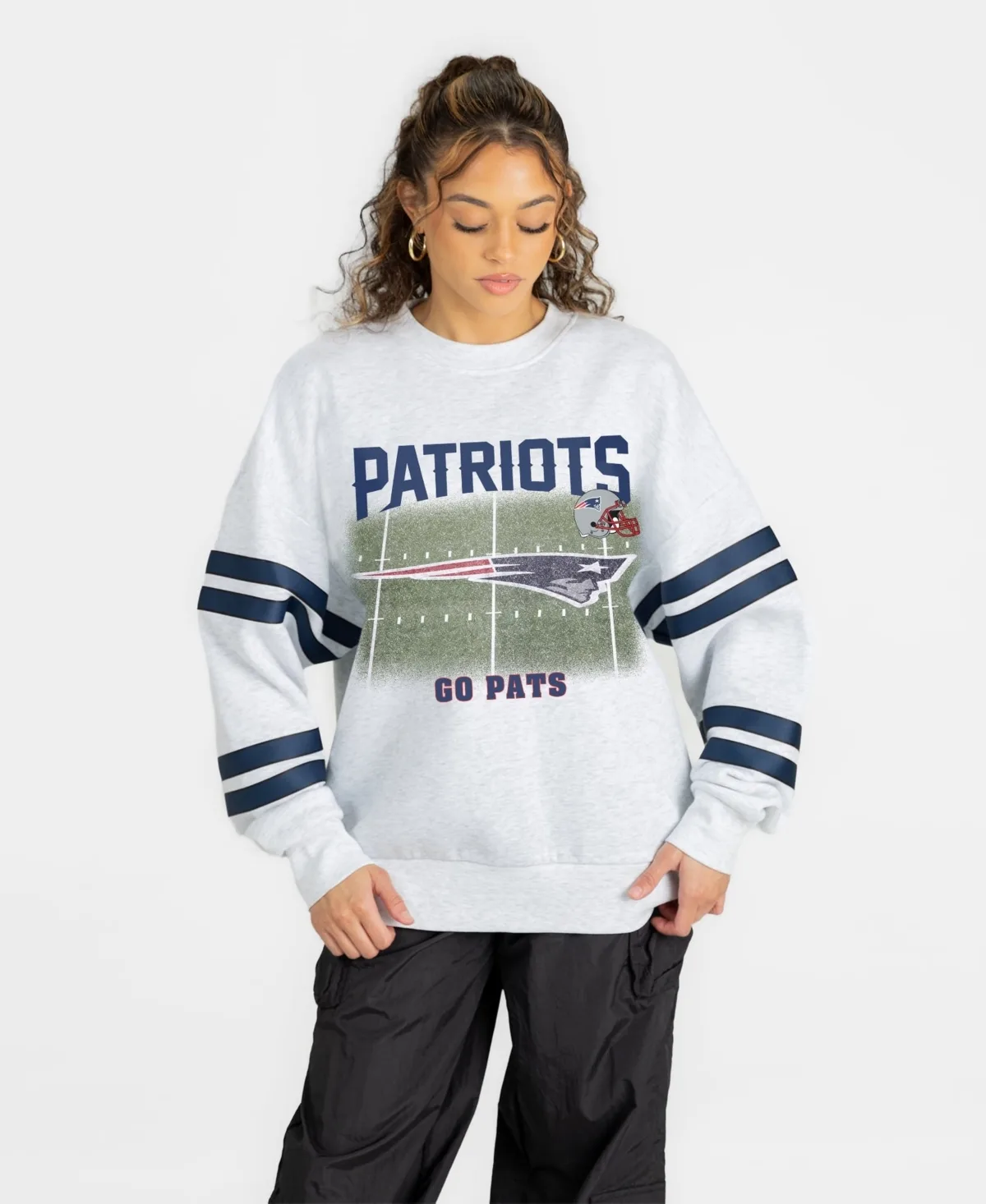 New England Patriots Off the Grid Oversized Fleece Sweatshirt by Gameday Couture