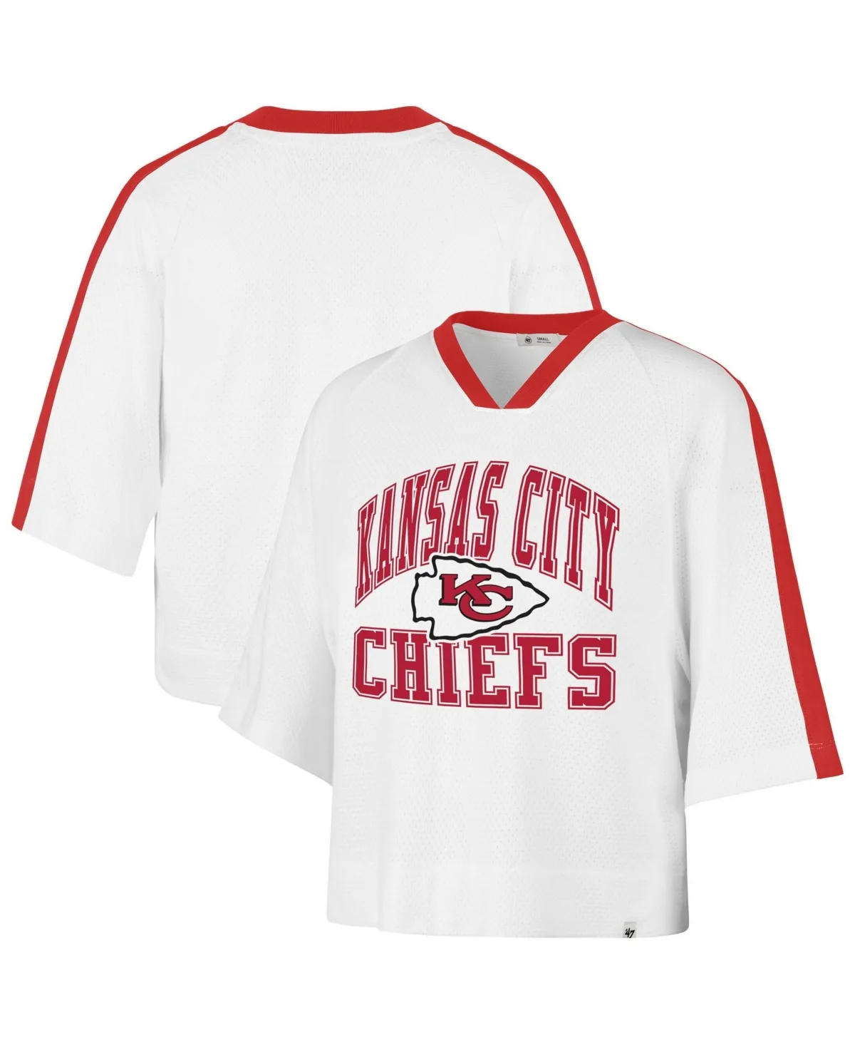 Kansas City Chiefs Big Overarch Drop Needle Raglan V-Neck T-Shirt by 47 Brand