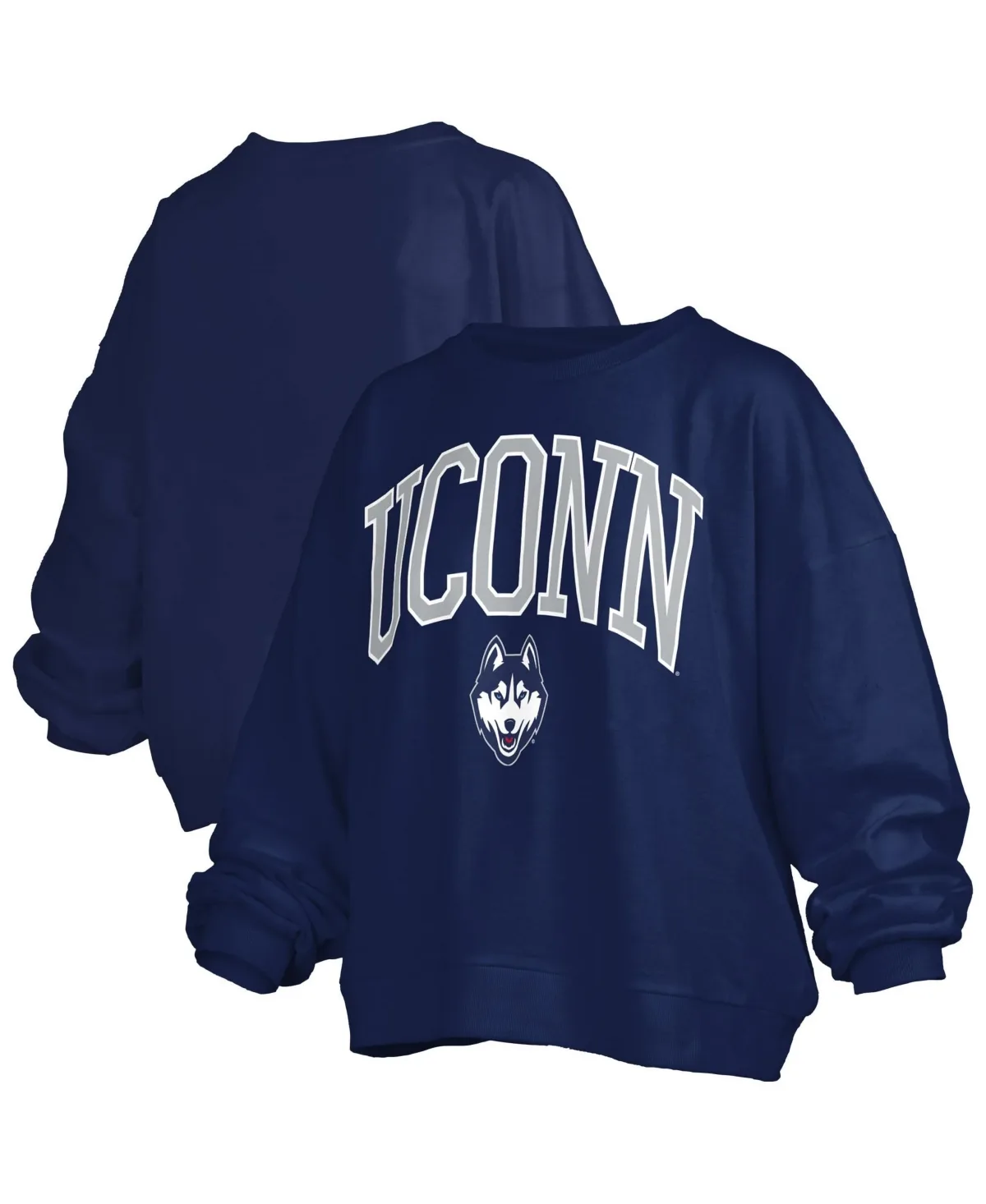 UConn Huskies Oversized Janise Arch Over Logo Fleece Sweatshirt