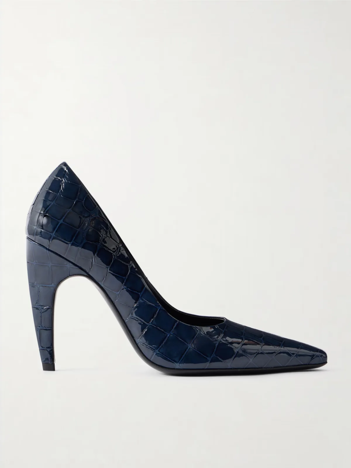- Fame Croc-effect Leather Pumps -