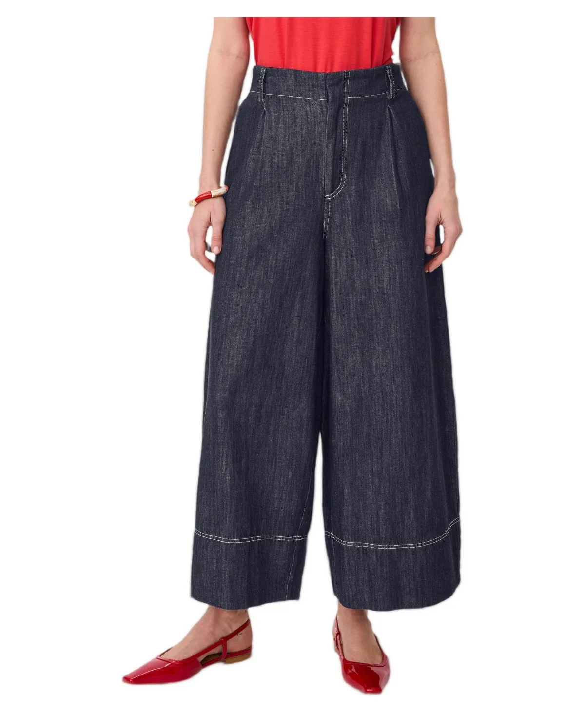 High-Rise Wide-Leg Cropped Jeans by Masai Copenhagen