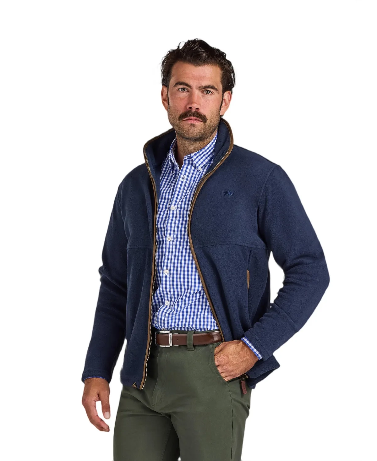 Classic Relaxed-Fit High-Neck Fleece Jacket by Raging Bull