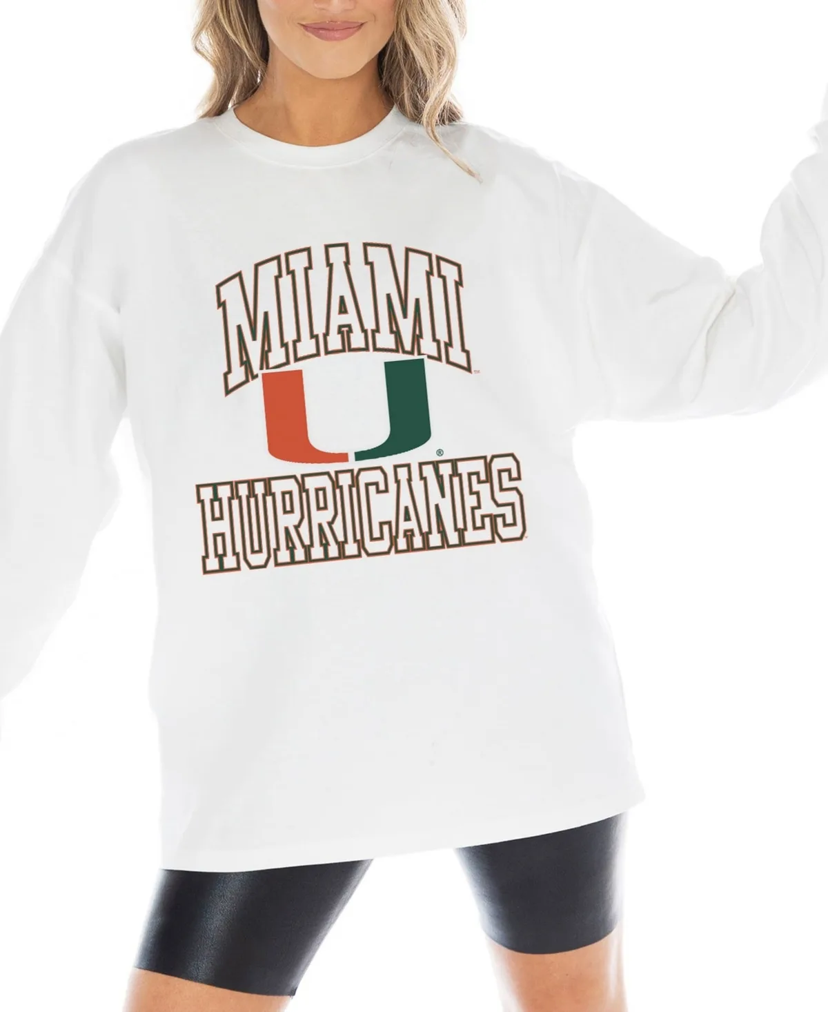 Miami Hurricanes Mind Games Oversized Long-Sleeve T-Shirt