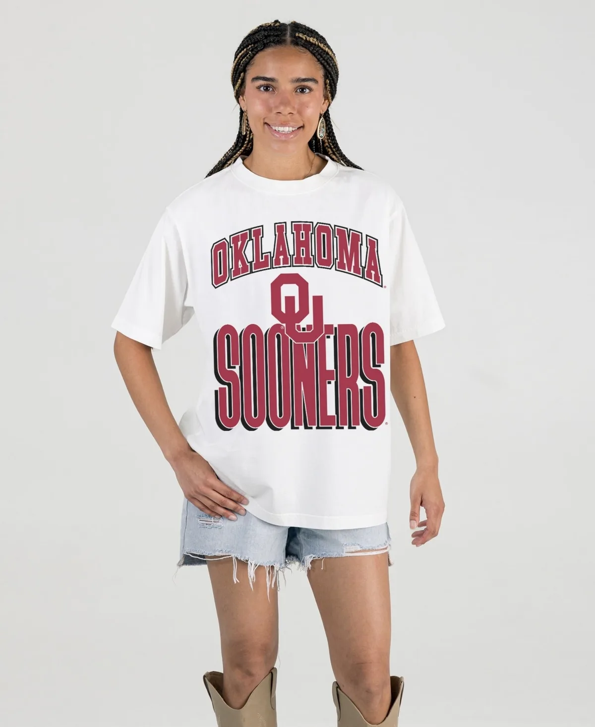 Oklahoma Sooners Oversized Fierce Focus T-Shirt by Gameday Couture
