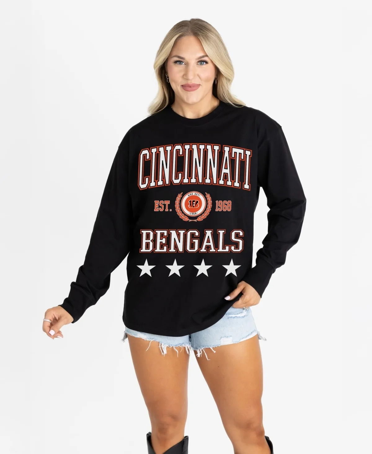 Cincinnati Bengals Oversized Everyday Star Long-Sleeve T-Shirt