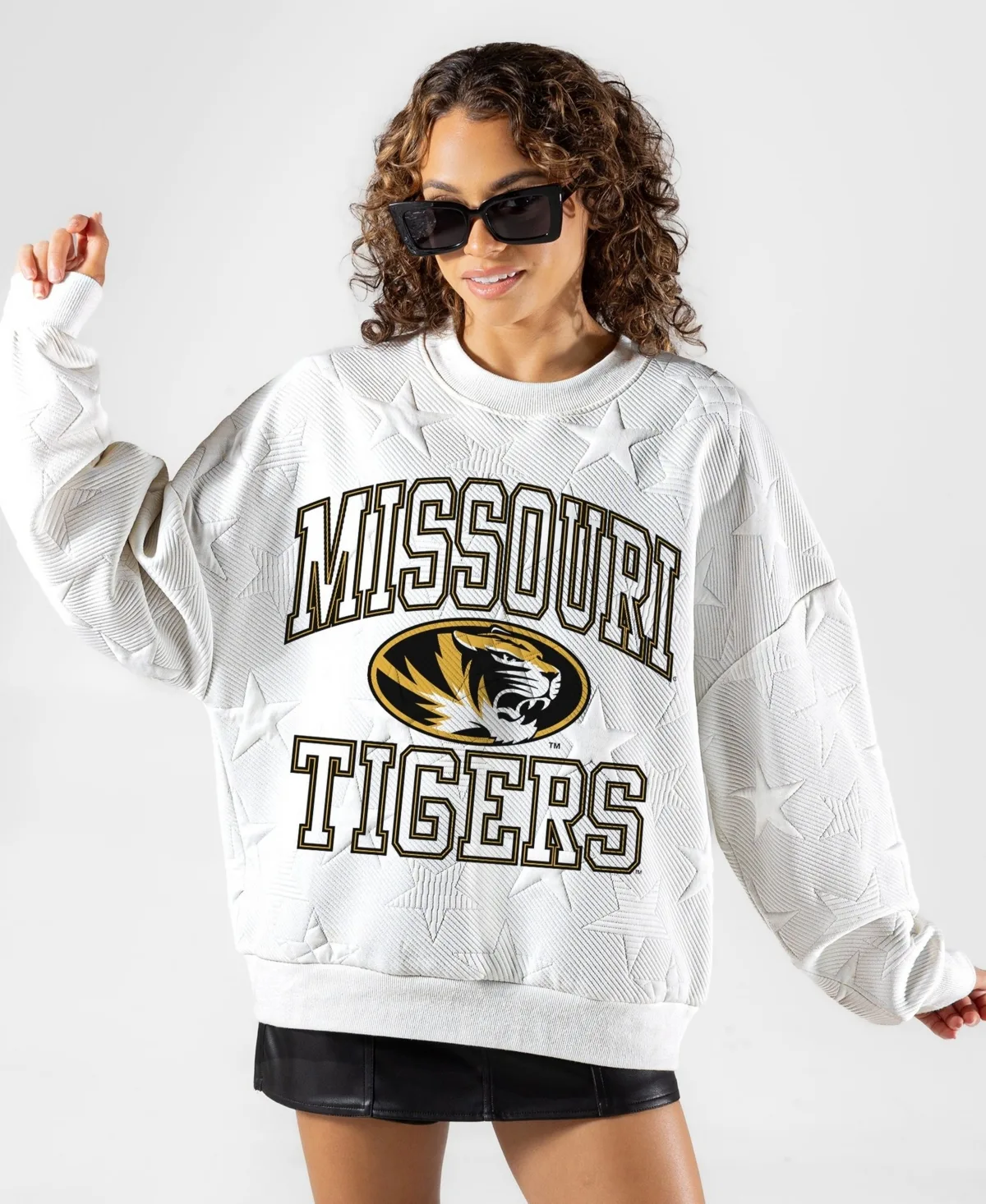 Missouri Tigers Big Play Energy Tonal Star Embossed Sweatshirt