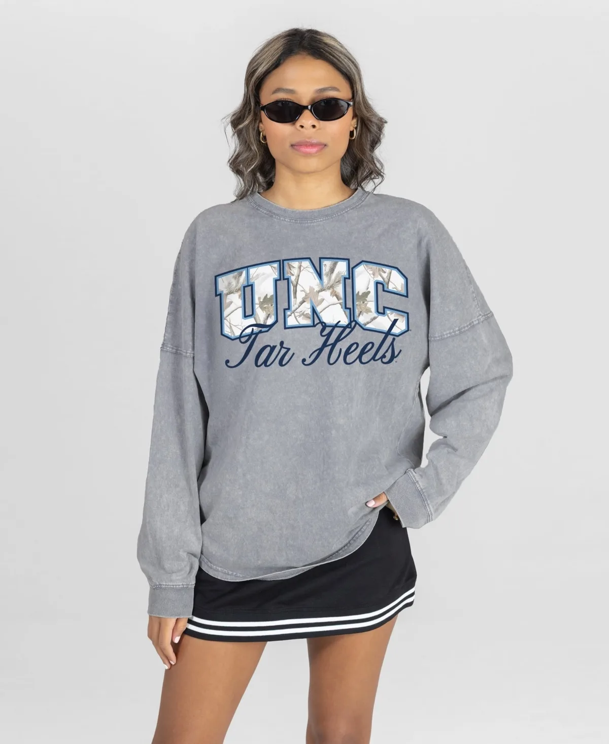 North Carolina Tar Heels Snow Wash Oversized Long-Sleeve T-Shirt