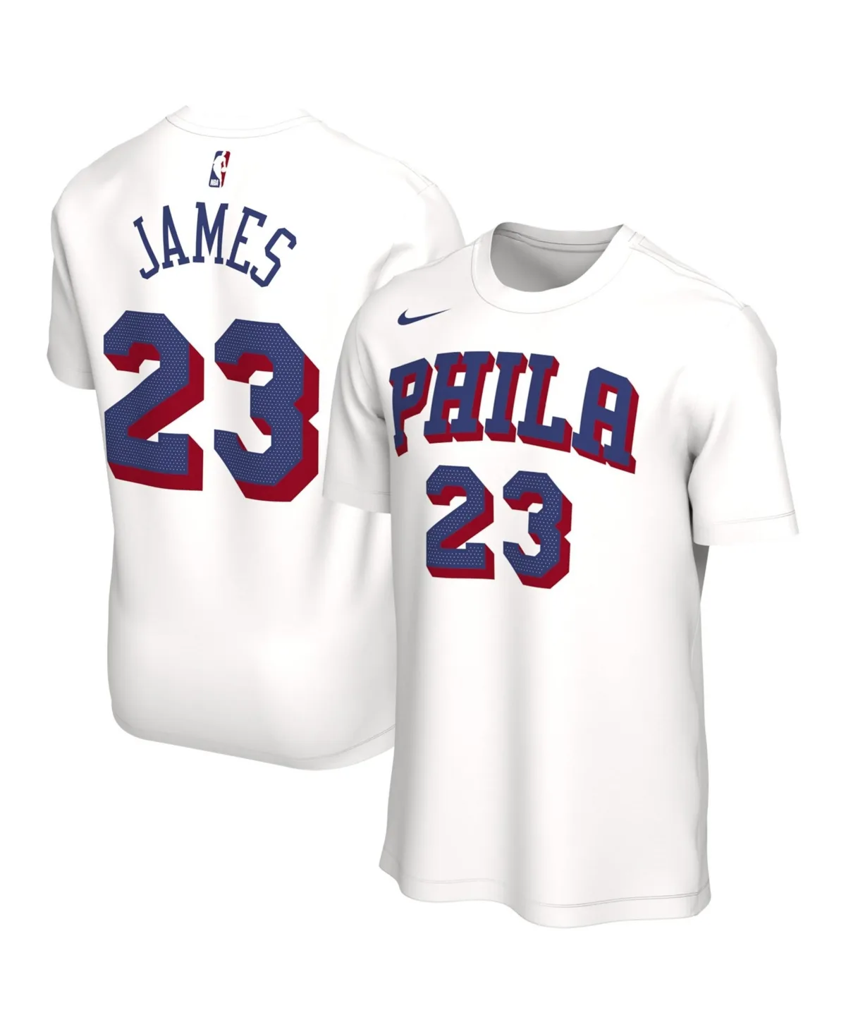 LeBron James Philadelphia 76ers Association Edition Name & Number T-Shirt by Nike