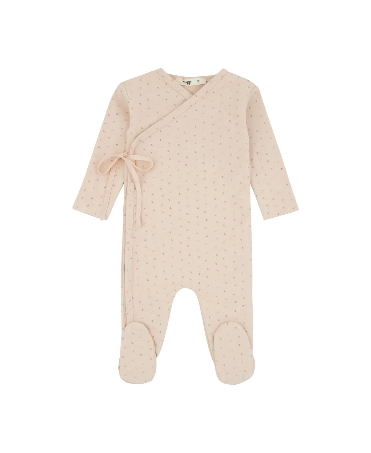 Long-Sleeve Wrap-Front Polka-Dot Print Footie by Noggiwear
