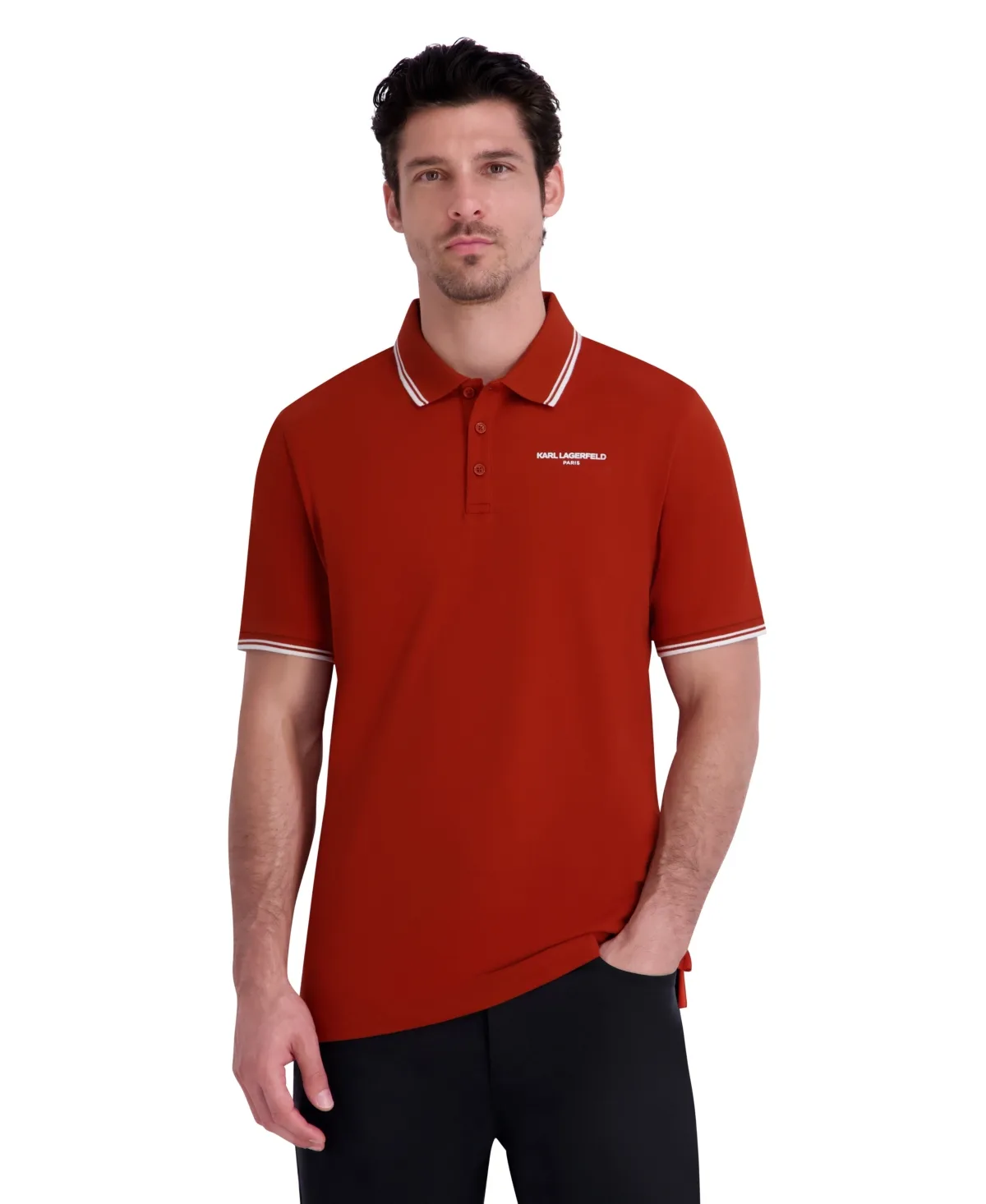 Regular-Fit Tipped Polo Shirt by Karl Lagerfeld