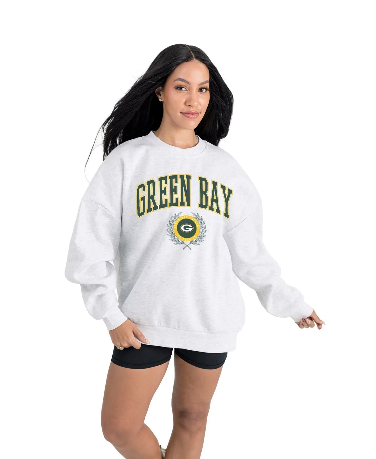 Green Bay Packers Traditional Logo Oversized Premium Fleece Pullover Sweatshirt