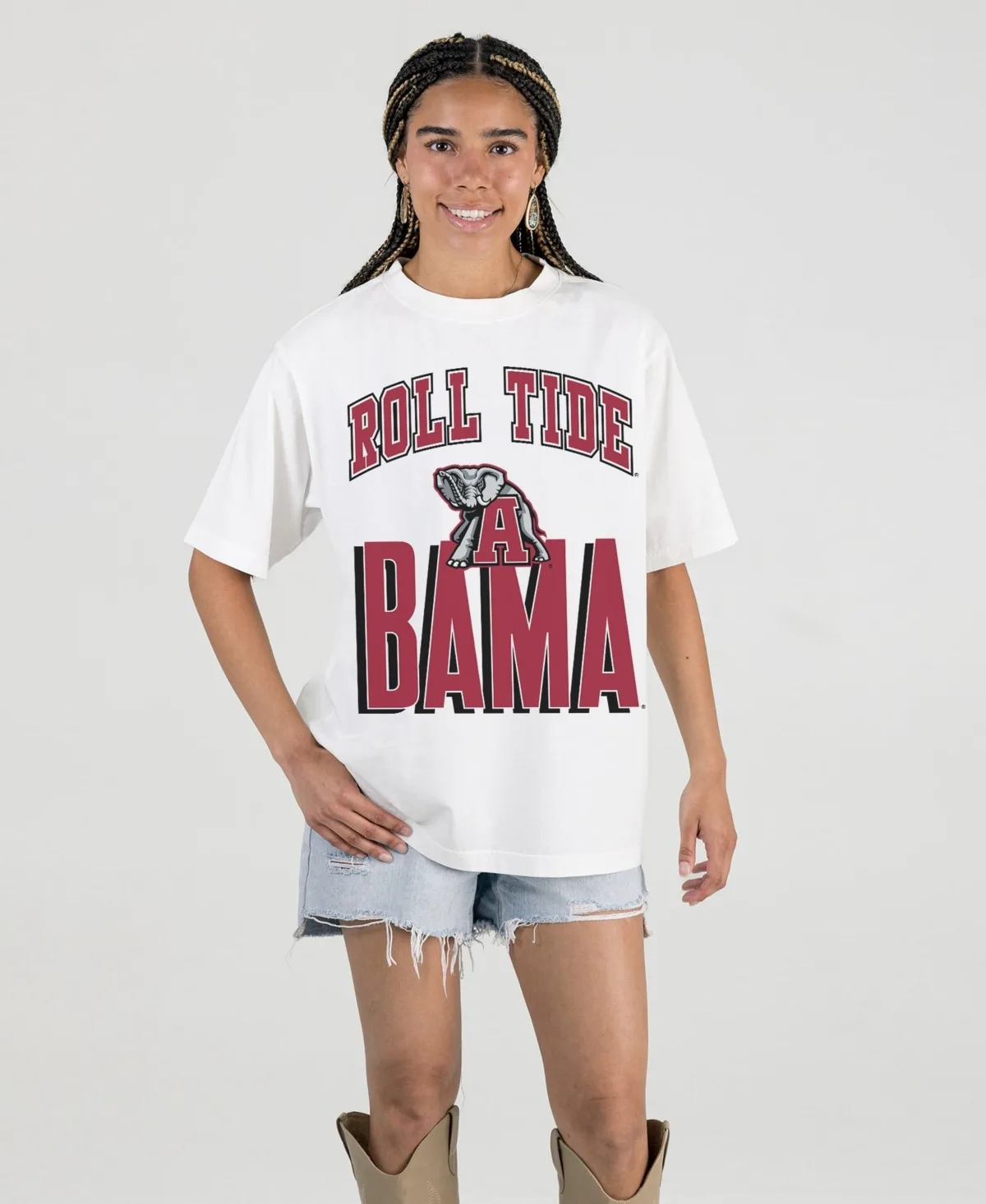 Alabama Crimson Tide Oversized Fierce Focus T-Shirt by Gameday Couture