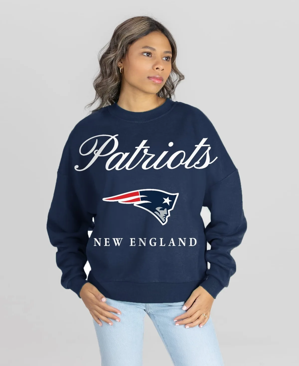 New England Patriots Legacy Club Premium Fleece Drop Shoulder Oversized Sweatshirt