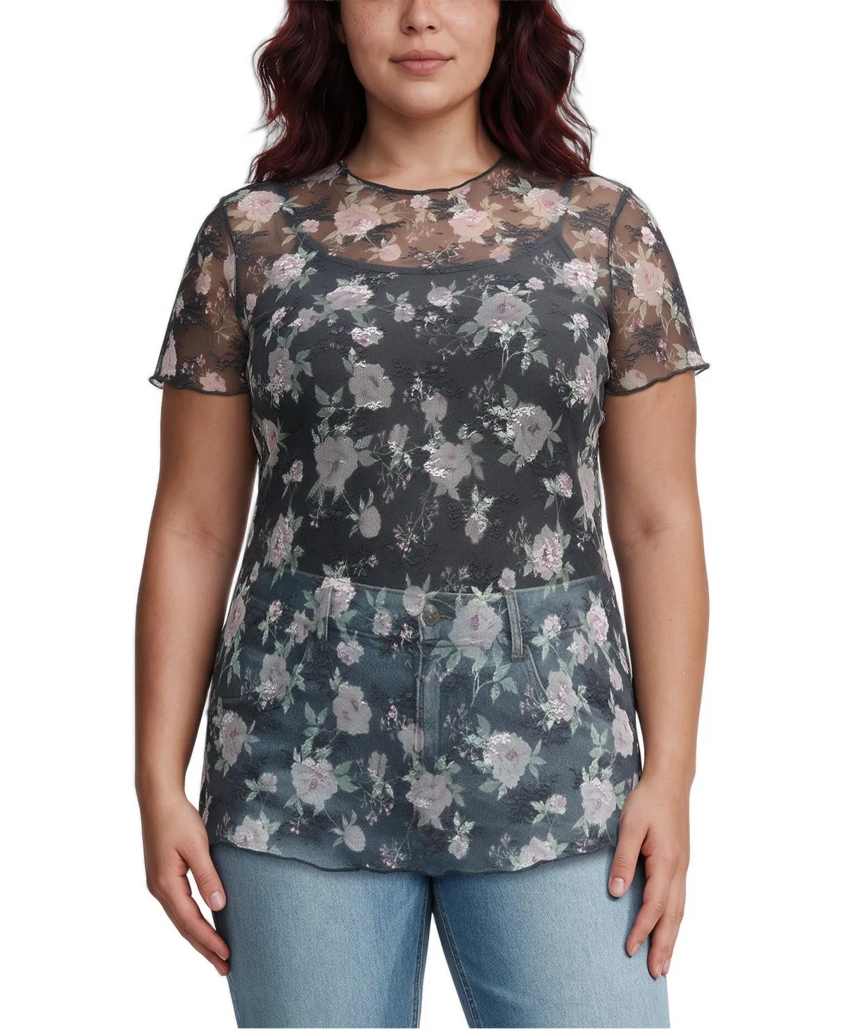 Sheer Lace Floral Top by Torrid