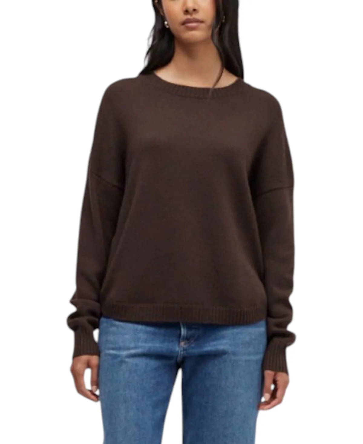 Chinti & Parker Pop Colour Drop-Shoulder Two-Tone Wool-Cashmere Crewneck Sweater by Parker