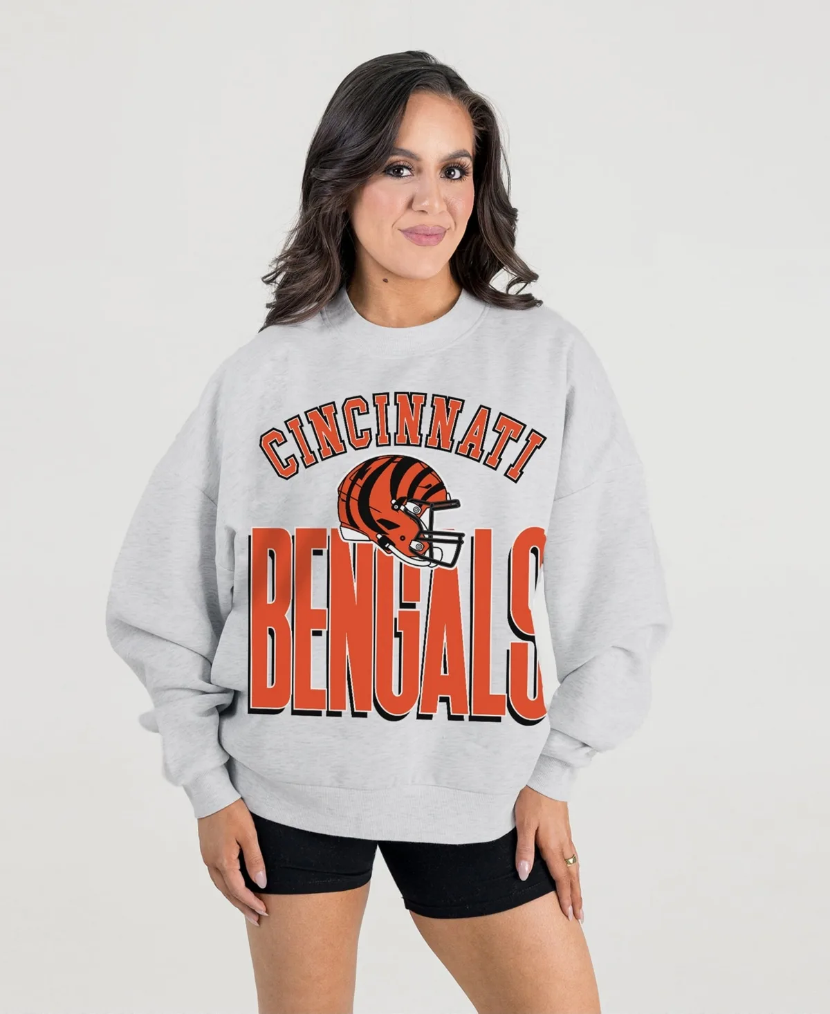 Cincinnati Bengals Fierce Focus Premium Oversized Fleece Pullover Sweatshirt