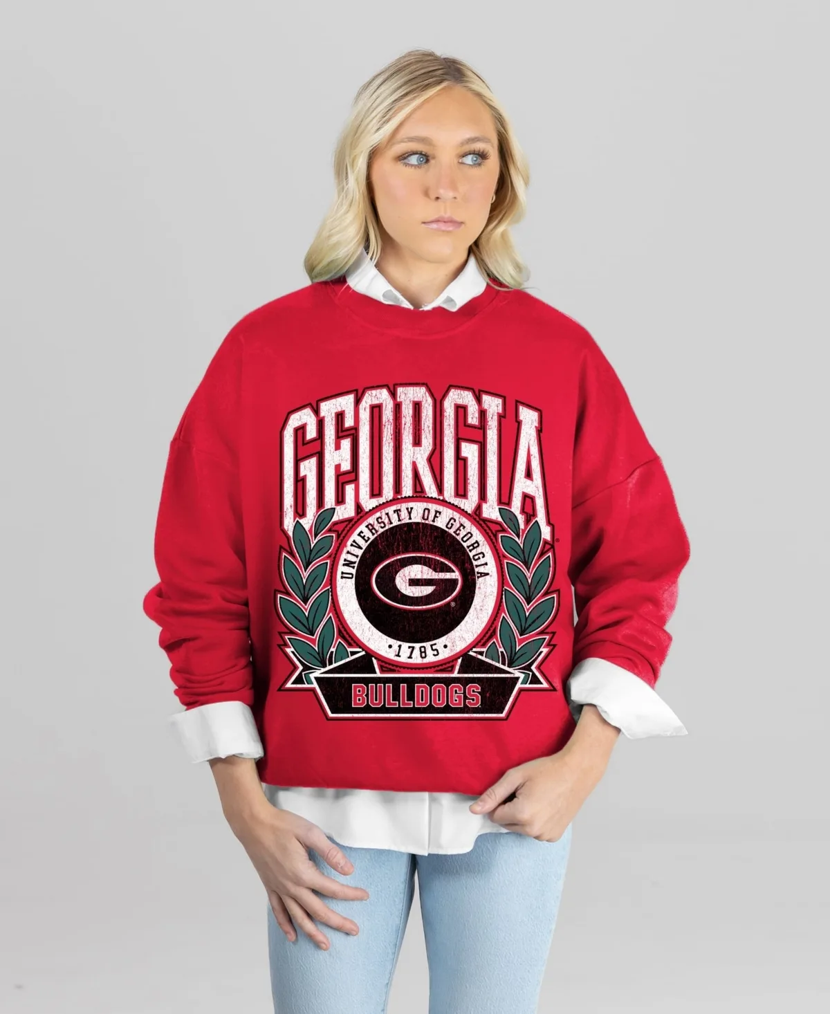 Georgia Bulldogs Classic Archives Oversized Premium Fleece Sweatshirt