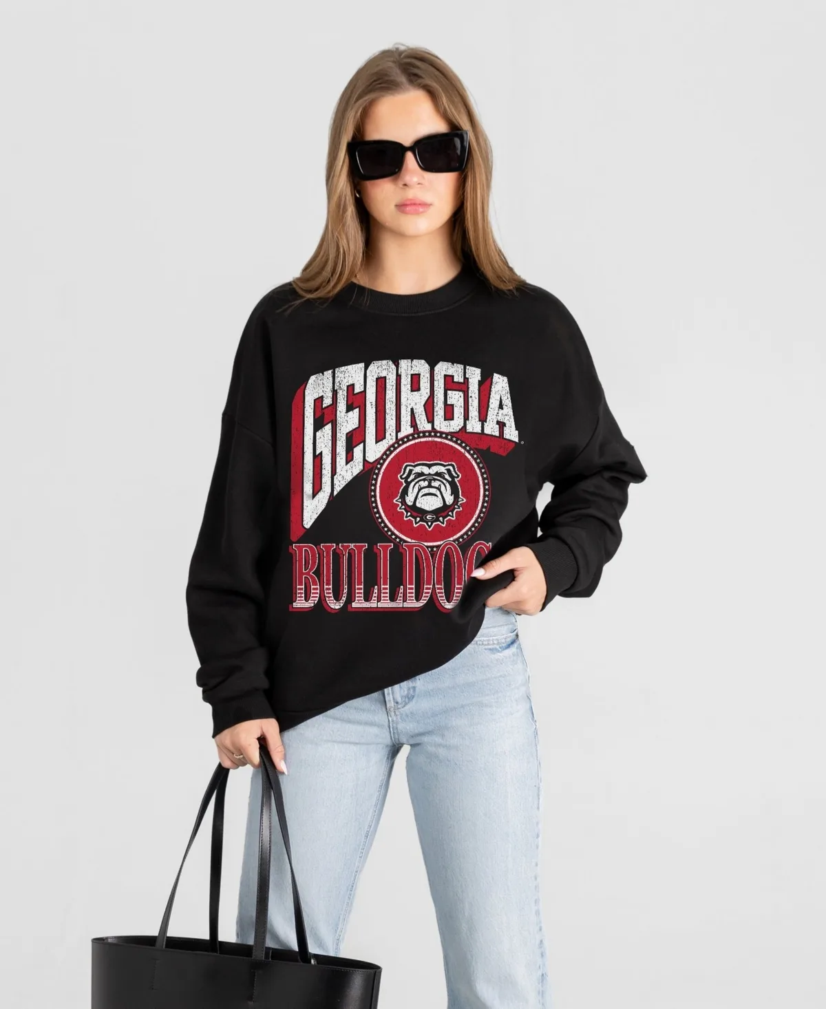 Georgia Bulldogs Victory Black Label Premium Drop Shoulder Sweatshirt